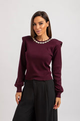Maglia spallina e collo gioiello FEDERICA BI