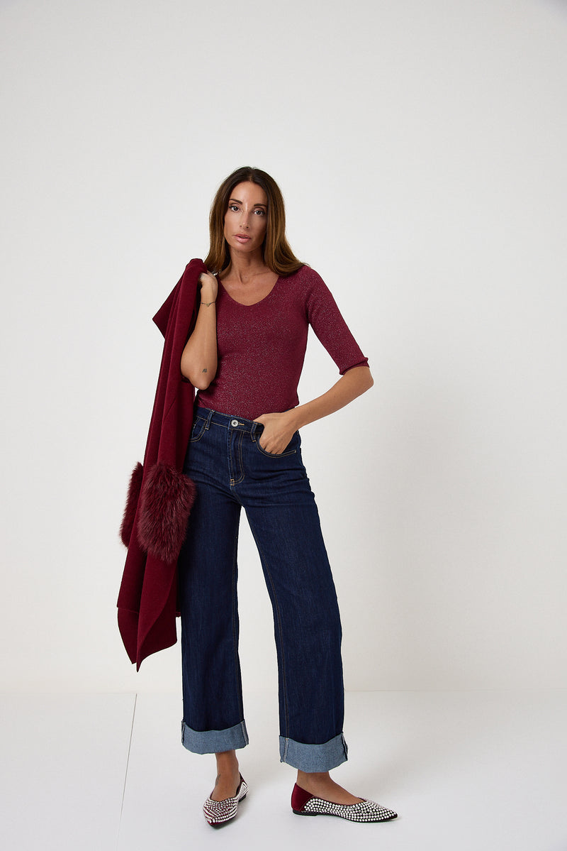 Denim blu risvolto FEDERICA BI