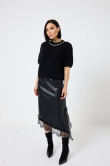 Gonna in similpelle nera FEDERICA BI