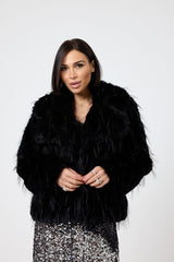 Ecopelliccia nera FEDERICA BI