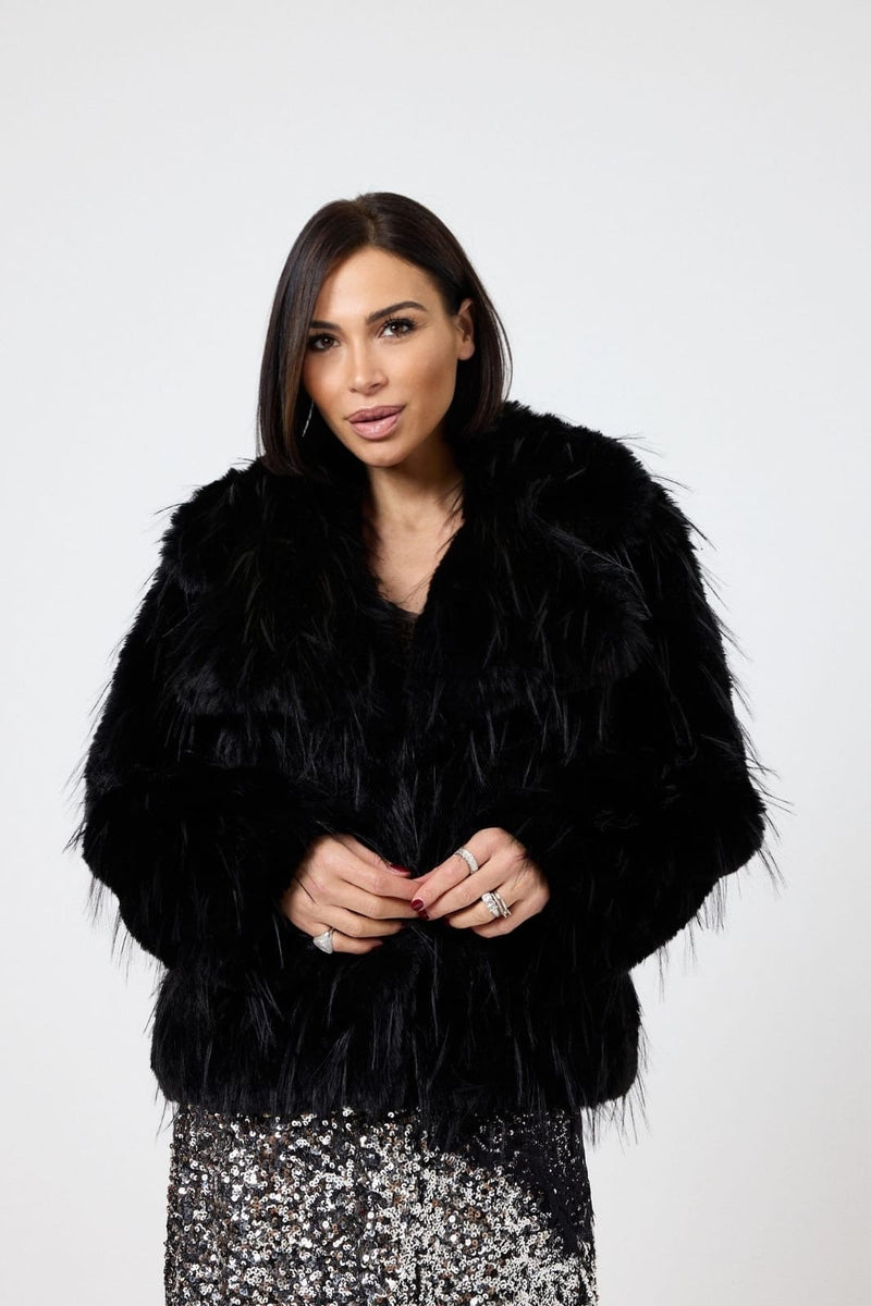 Ecopelliccia nera FEDERICA BI