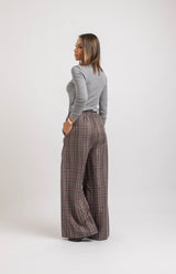 Pantalone grigio tartan FEDERICA BI