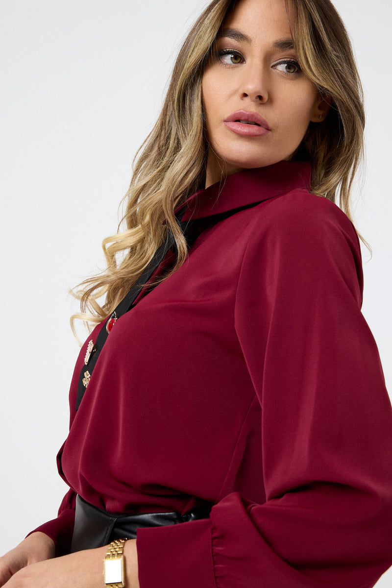 Camicia con cravatta con spille FEDERICA BI ( più colori )