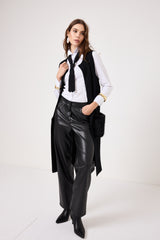 Pantalone nero in ecopelle FEDERICA BI