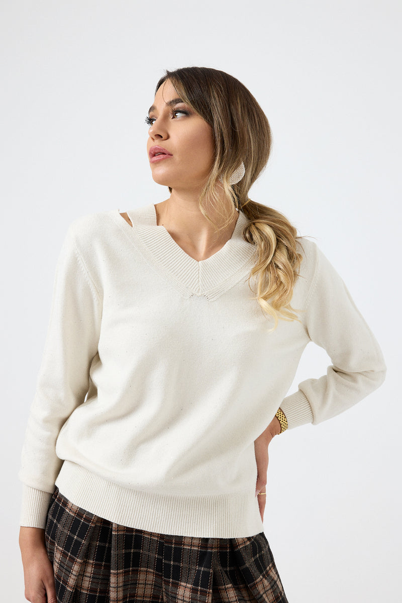 Maglia cut out lurex FEDERICA BI ( più colori )