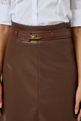 Gonna in similpelle marrone FEDERICA BI