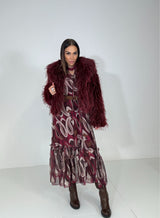 Abito in chiffon bordeaux FEDERICA BI