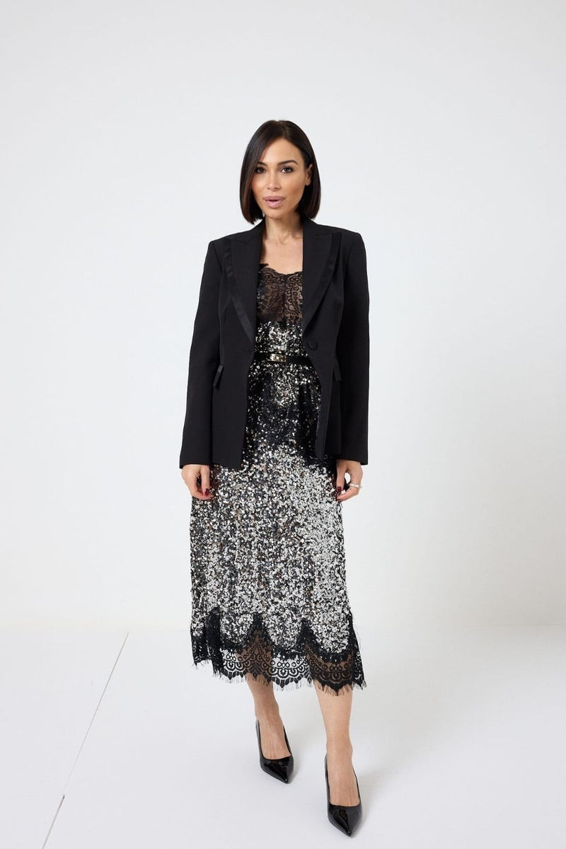 Gonna in paillettes argento FEDERICA BI