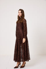 Abito in pizzo cioccolato FEDERICA BI