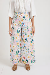 Pantalone in cotone rosa pastello FEDERICA BI