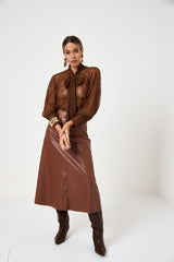 Gonna in similpelle coccio FEDERICA BI