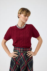 Maglia treccia cristalli FEDERICA BI