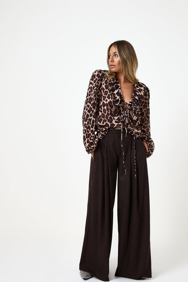 Pantalone in panno moro FEDERICA BI