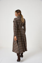 Abito tartan spilla fiore FEDERICA BI