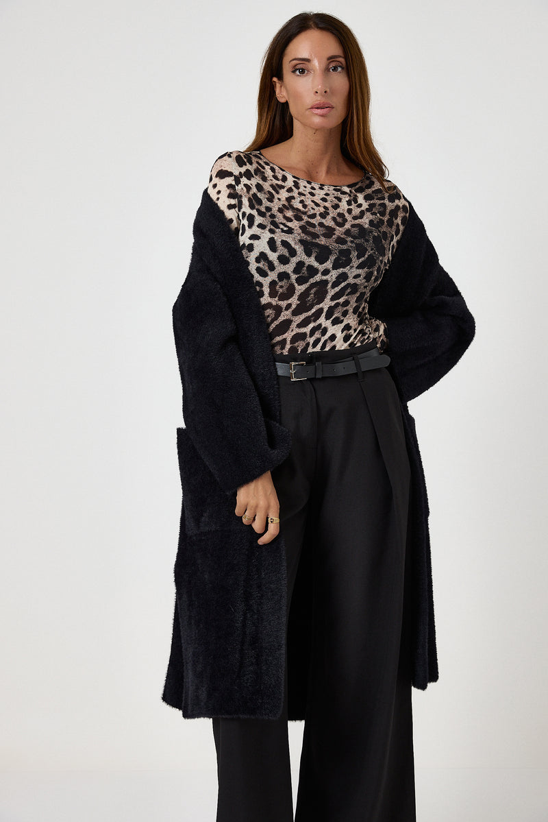 Pantalone nero con cintura FEDERICA BI