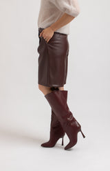 Bermuda in ecopelle bordeaux FEDERICA BI