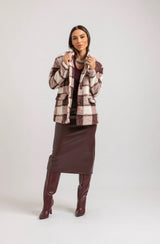 Giacca in simil lana cotta tartan FEDERICA BI