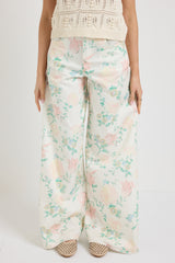 Denim palazzo floreale FEDERICA BI