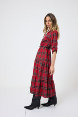 Abito tartan rosso FEDERICA BI