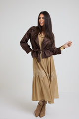 Abito lungo beige FEDERICA BI