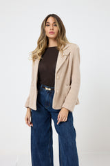 Blazer in ciniglia con spilla FEDERICA BI