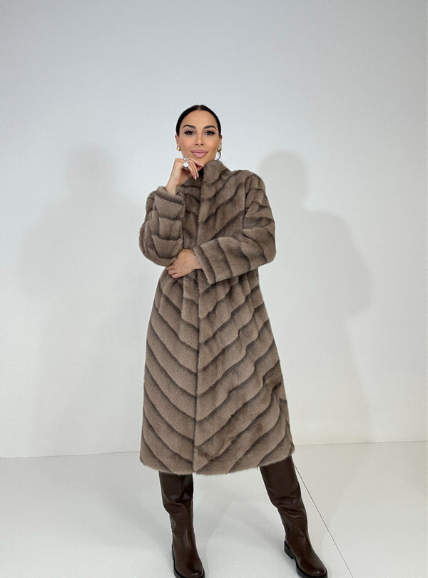 Ecovisone lungo taupe FEDERICA BI