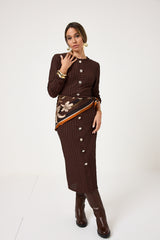 Abito midi bottoni oro FEDERICA BI ( vari colori )