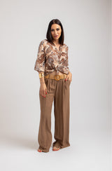 Pantalone in viscosa biscotto FEDERICA BI
