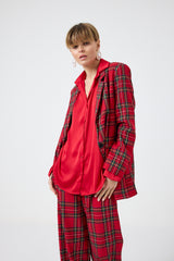 Pantalone tartan rosso FEDERICA BI