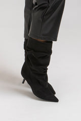 Tronchetto nero in suede FEDERICA BI