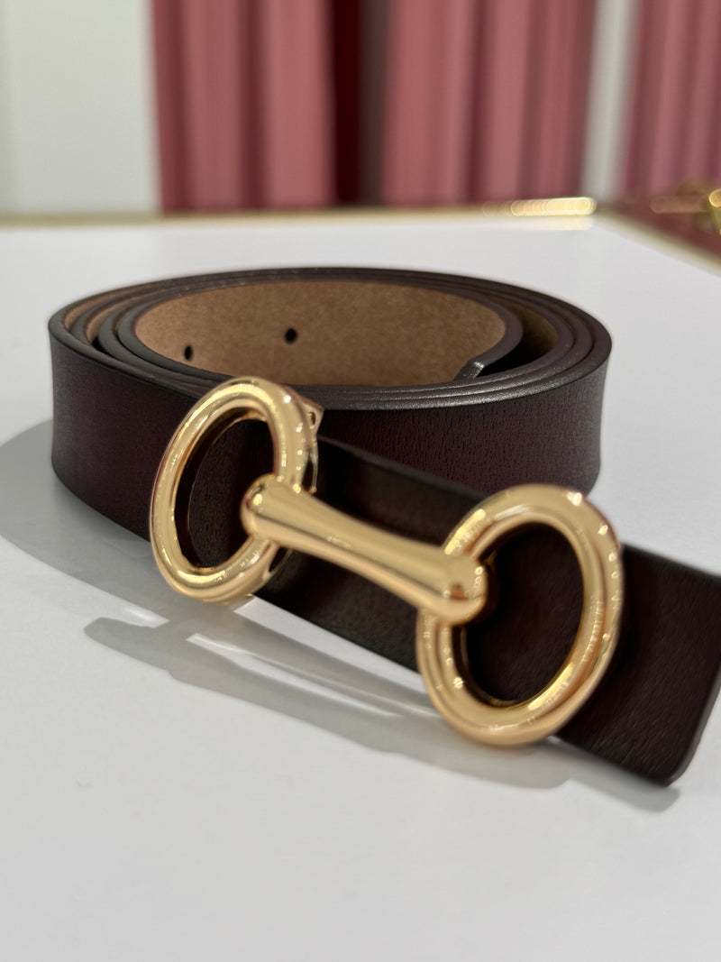 Cintura in vera pelle moschettone oro FEDERICA BI ( vari colori )