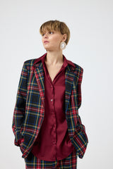 Blazer tartan nero FEDERICA BI