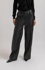 Pantalone nero in ecopelle FEDERICA BI