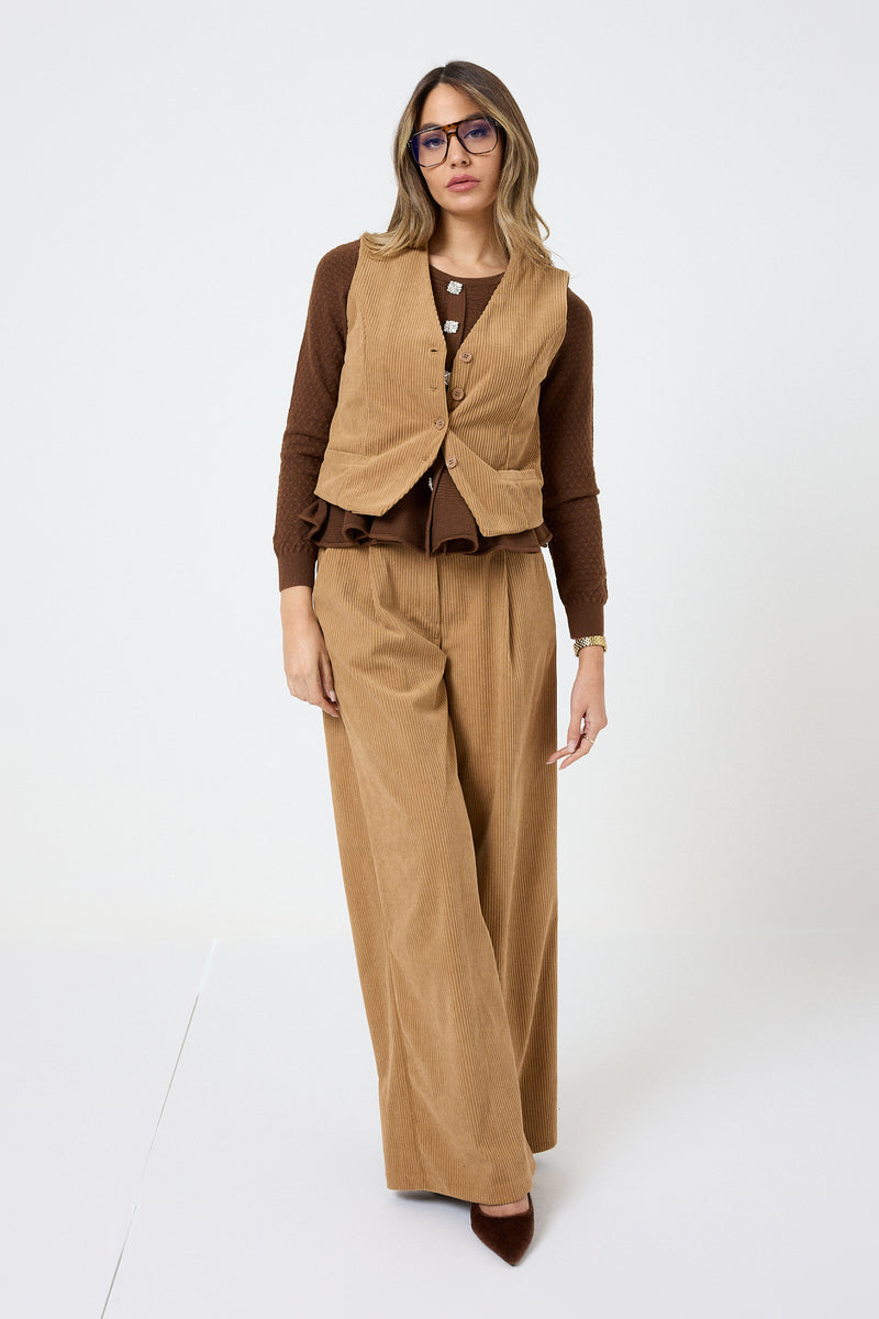 Gilet in velluto FEDERICA BI