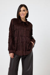 Camicia in suede cioccolato FEDERICA BI