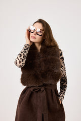 Gilet in ciniglia ed ecopelliccia FEDERICA BI