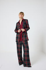 Pantalone tartan nero FEDERICA BI