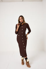 Abito midi bottoni oro FEDERICA BI ( vari colori )