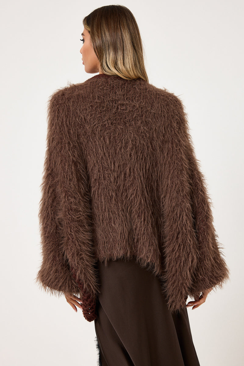 Cardigan treccia e ciniglia FEDERICA BI ( vari colori )