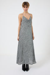 Abito in paillettes argento FEDERICA BI