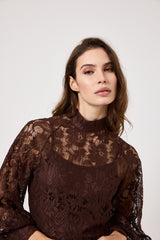 Abito in pizzo cioccolato FEDERICA BI