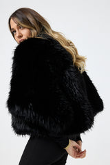 Ecopelliccia nera FEDERICA BI