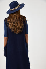 Gilet con tasca in ecofur FEDERICA BI ( vari colori )
