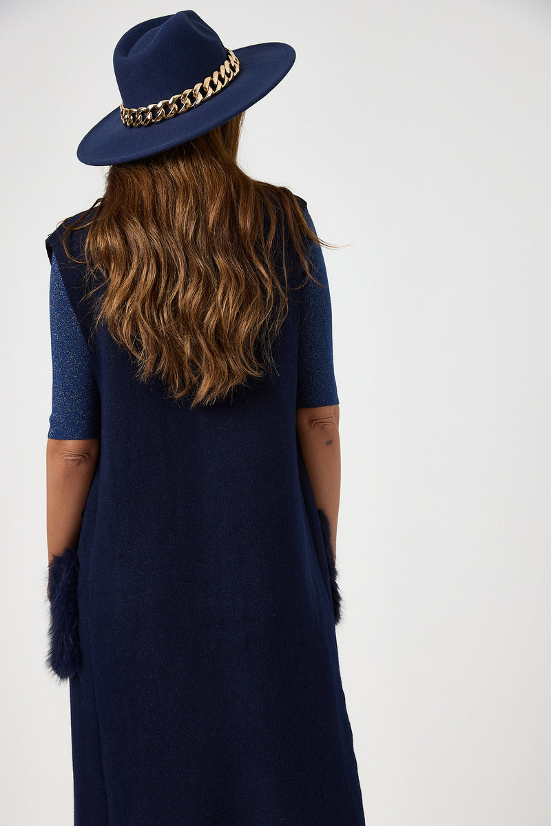 Gilet con tasca in ecofur FEDERICA BI ( vari colori )