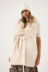 Gilet burro in ciniglia ed ecopelliccia FEDERICA BI