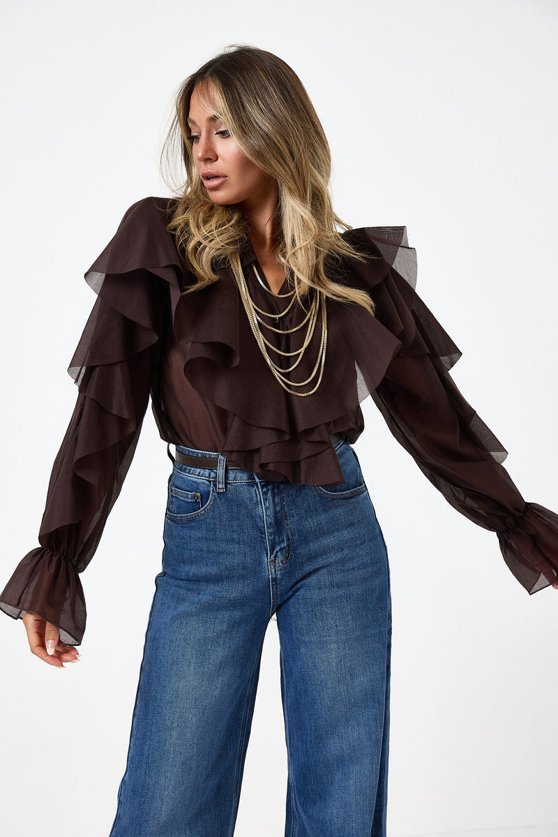 Camicia moro volant FEDERICA BI