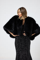 Ecopelliccia nera FEDERICA BI