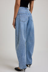 Denim azzurro balloon cristalli FEDERICA BI