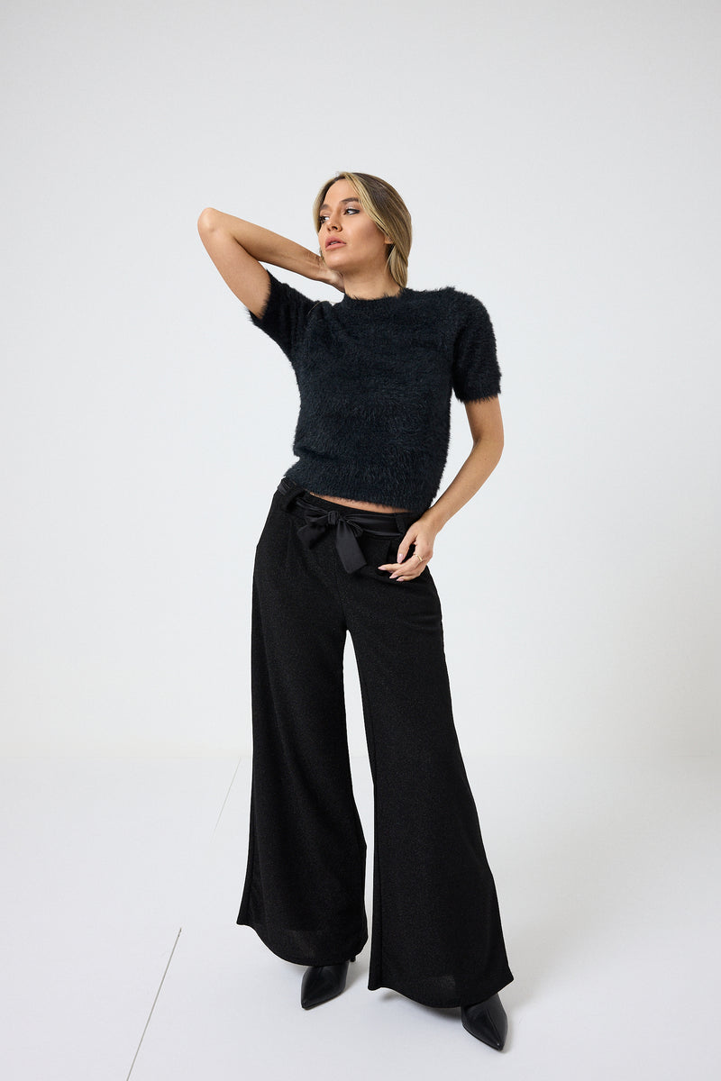 Pantalone nero lurex FEDERICA BI