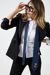 Cravatta in seta blu FEDERICA BI